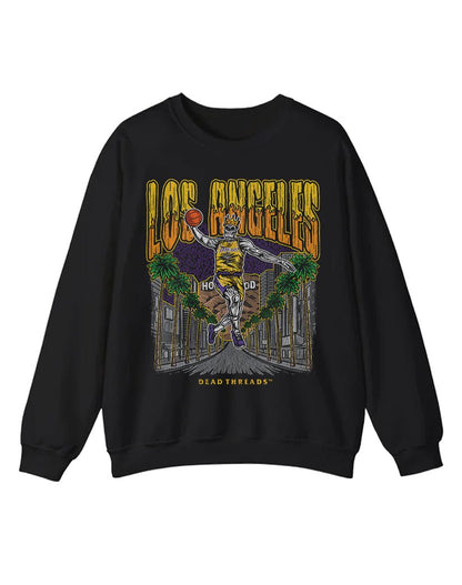 LOS ANGELES BASKETBALL CREWNECK SWEATSHIRT – Sweatshirt – Dead Threads Apparel