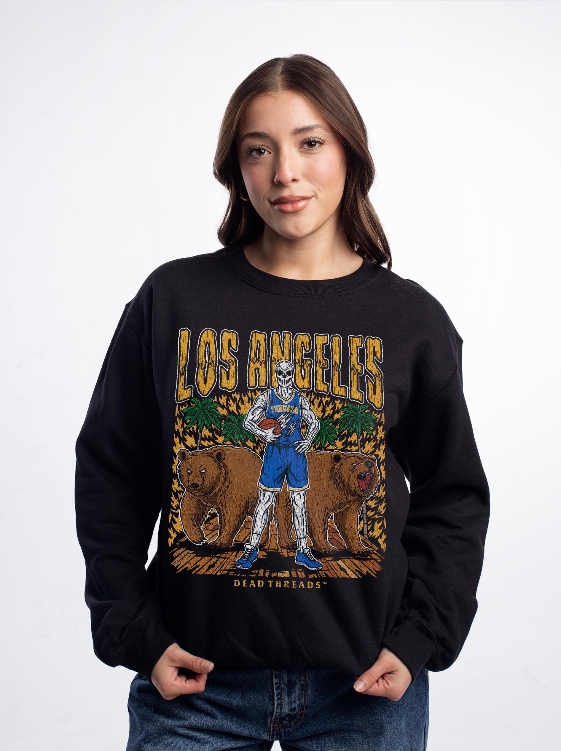 LOS ANGELES BASKETBALL CREWNECK SWEATSHIRT – Sweatshirt – Dead Threads Apparel