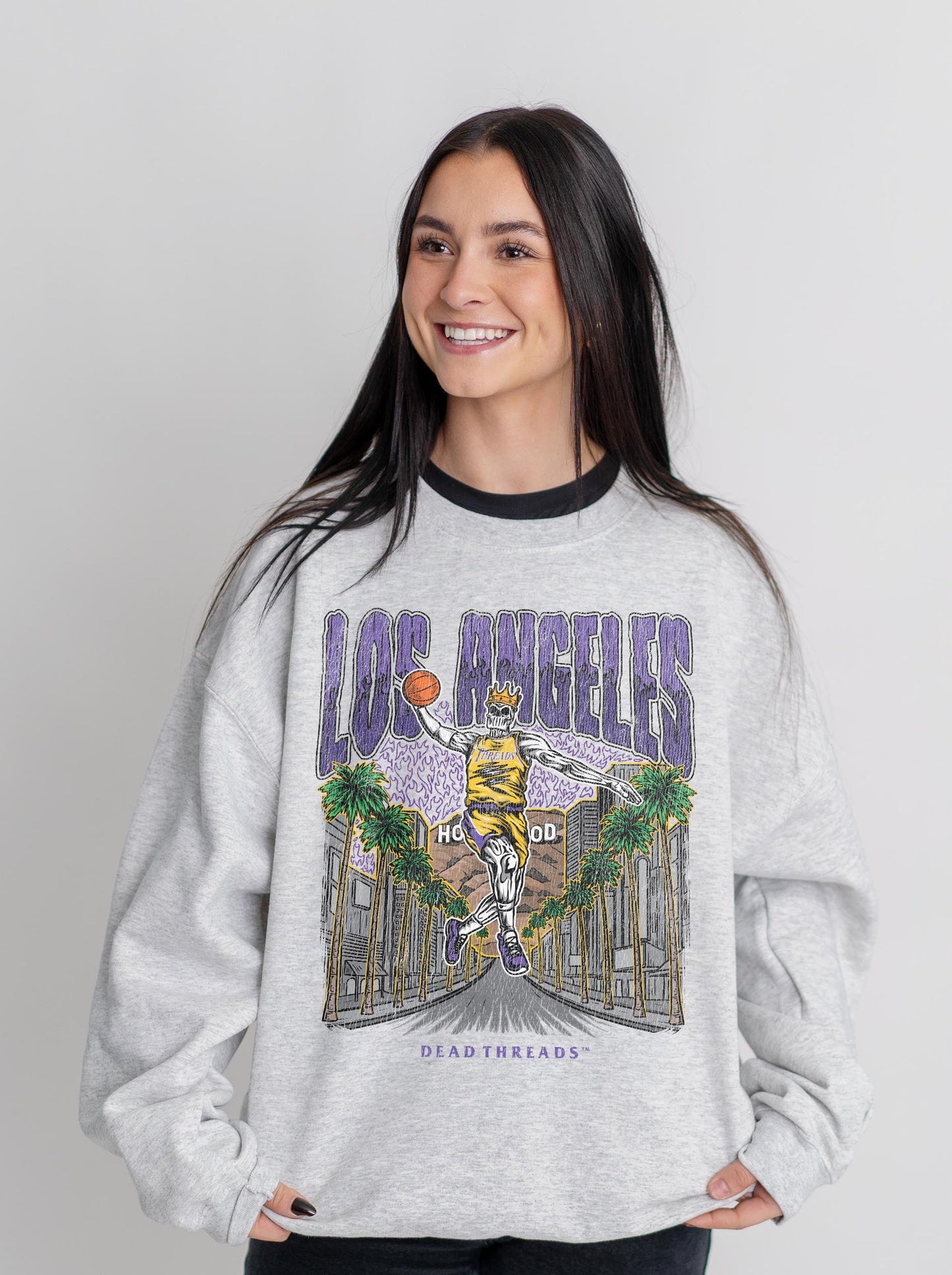 LOS ANGELES BASKETBALL CREWNECK SWEATSHIRT – Sweatshirt – Dead Threads Apparel