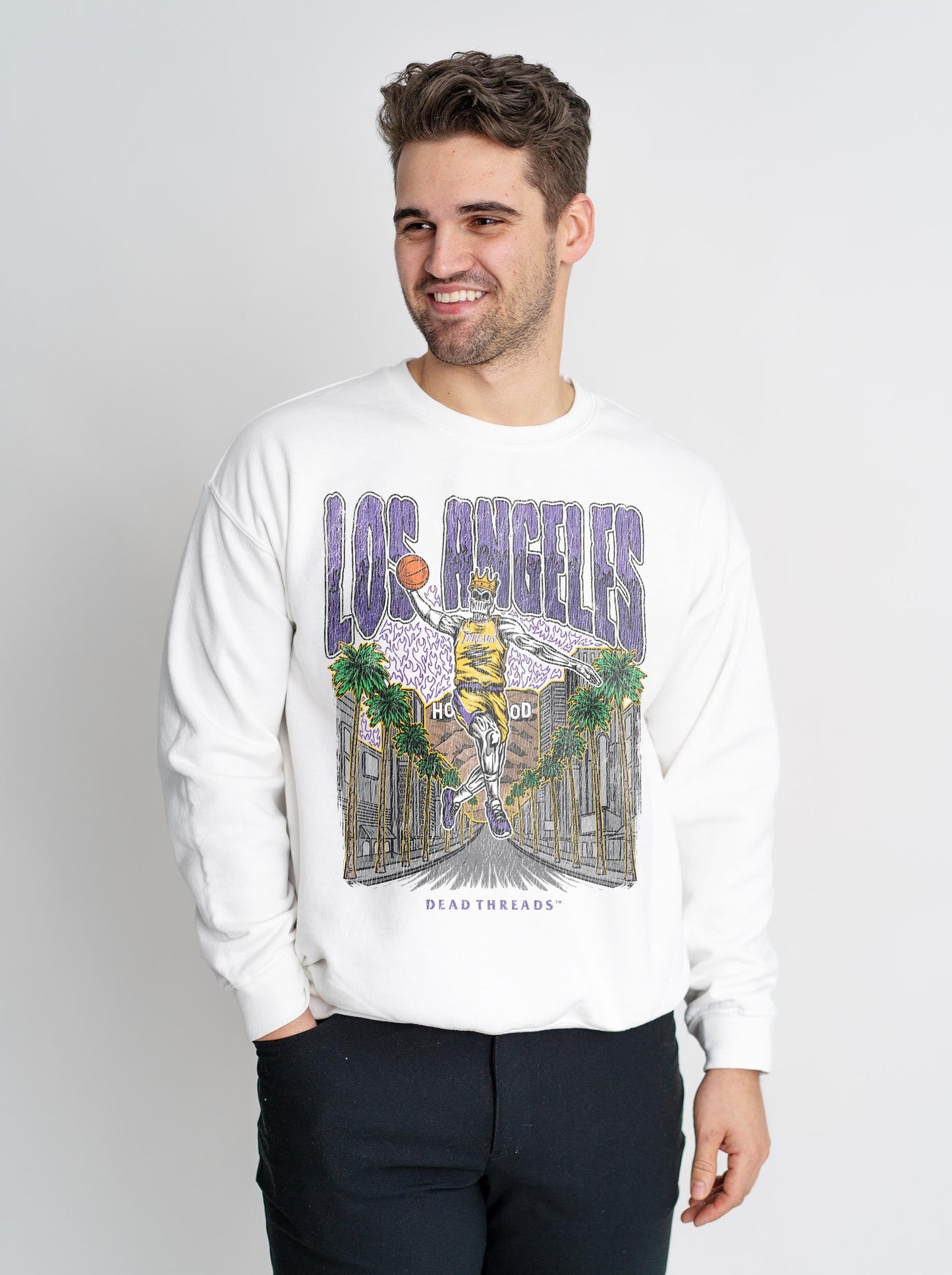 LOS ANGELES BASKETBALL CREWNECK SWEATSHIRT – Sweatshirt – Dead Threads Apparel