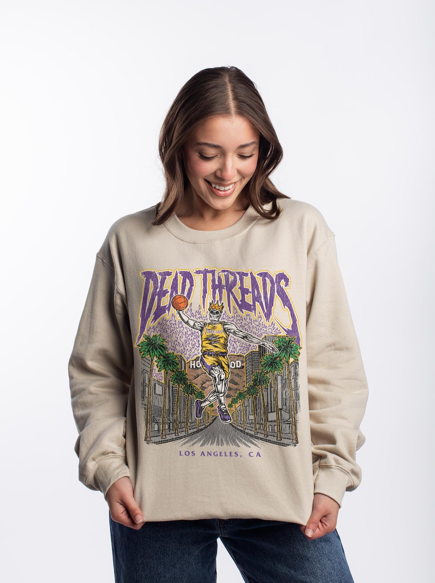 LOS ANGELES BASKETBALL - CREWNECK SWEATSHIRT – Sweatshirt – Dead Threads Apparel