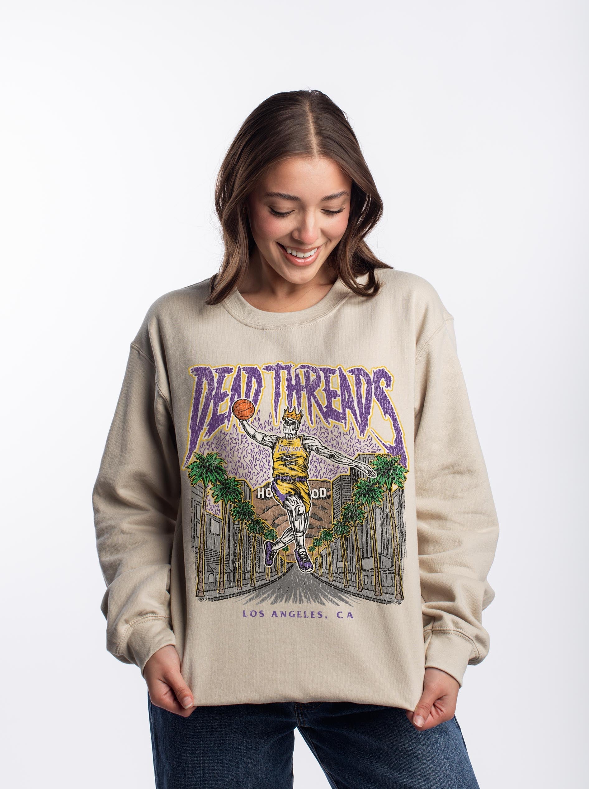 LOS ANGELES BASKETBALL - CREWNECK SWEATSHIRT – Sweatshirt – Dead Threads Apparel