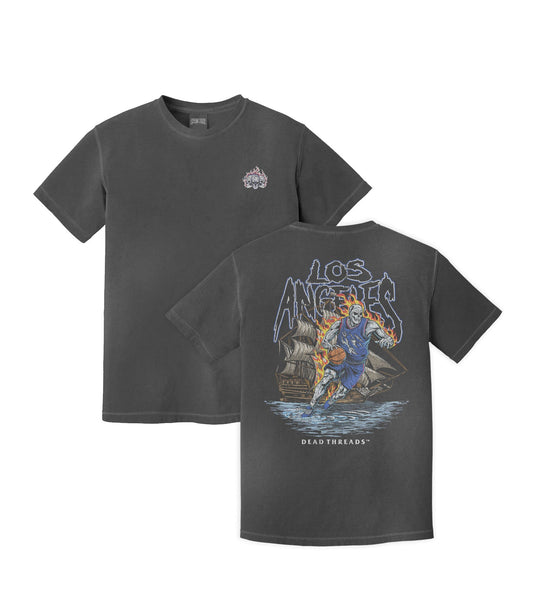 LOS ANGELES BASKETBALL v2 - “3 SKULL” PREMIUM T - SHIRT – T-Shirt – Dead Threads Apparel