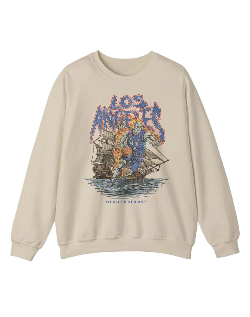 LOS ANGELES BASKETBALL v2 CREWNECK SWEATSHIRT – Sweatshirt – Dead Threads Apparel