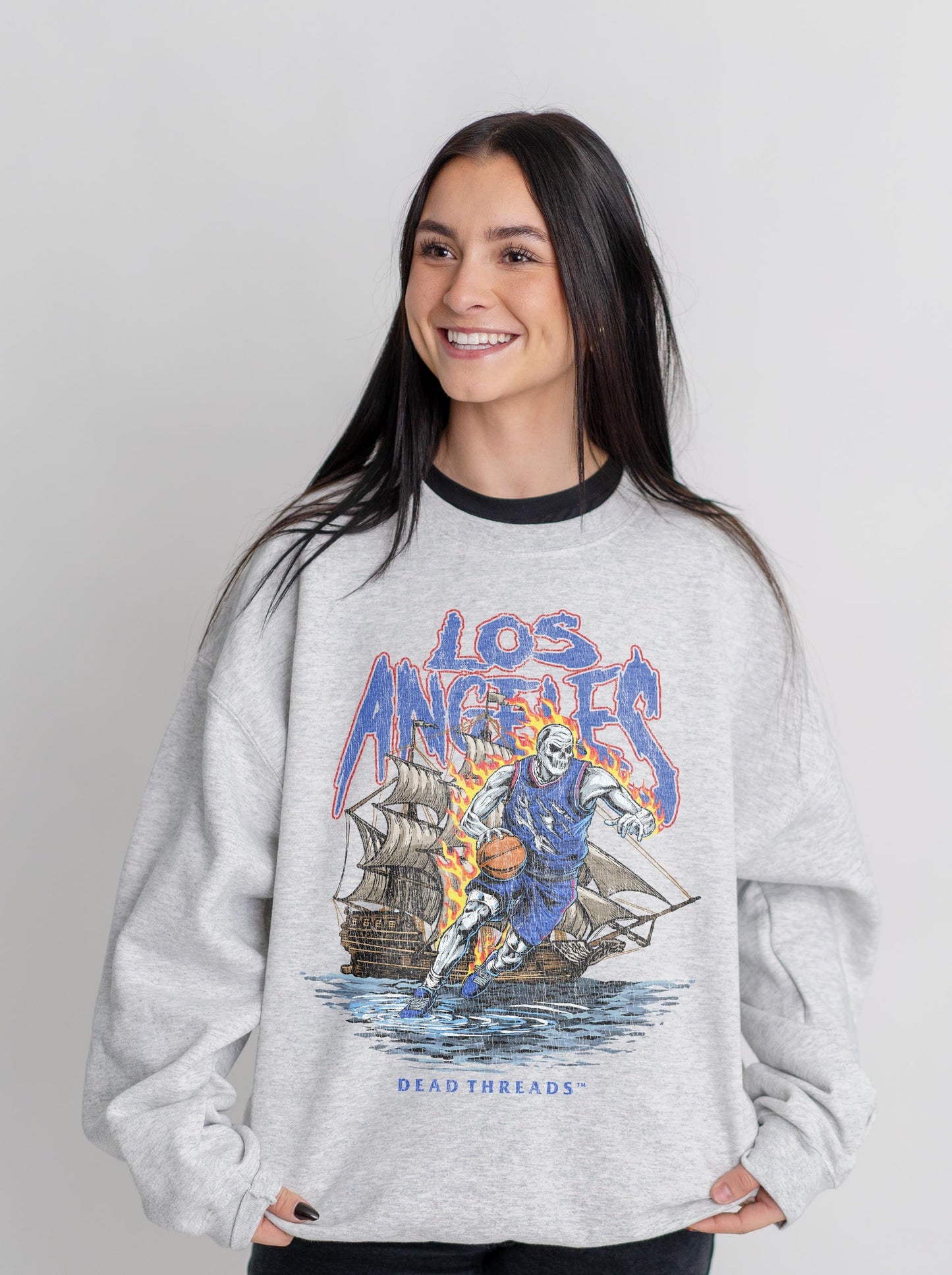 LOS ANGELES BASKETBALL v2 CREWNECK SWEATSHIRT – Sweatshirt – Dead Threads Apparel