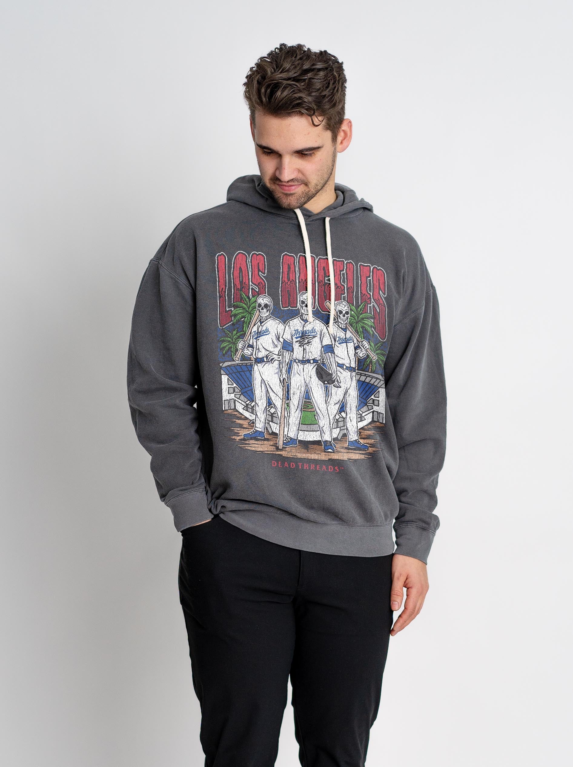 LOS ANGELES "BLUE" BASEBALL - LIGHTWEIGHT HOODIE – Lightweight – Dead Threads Apparel