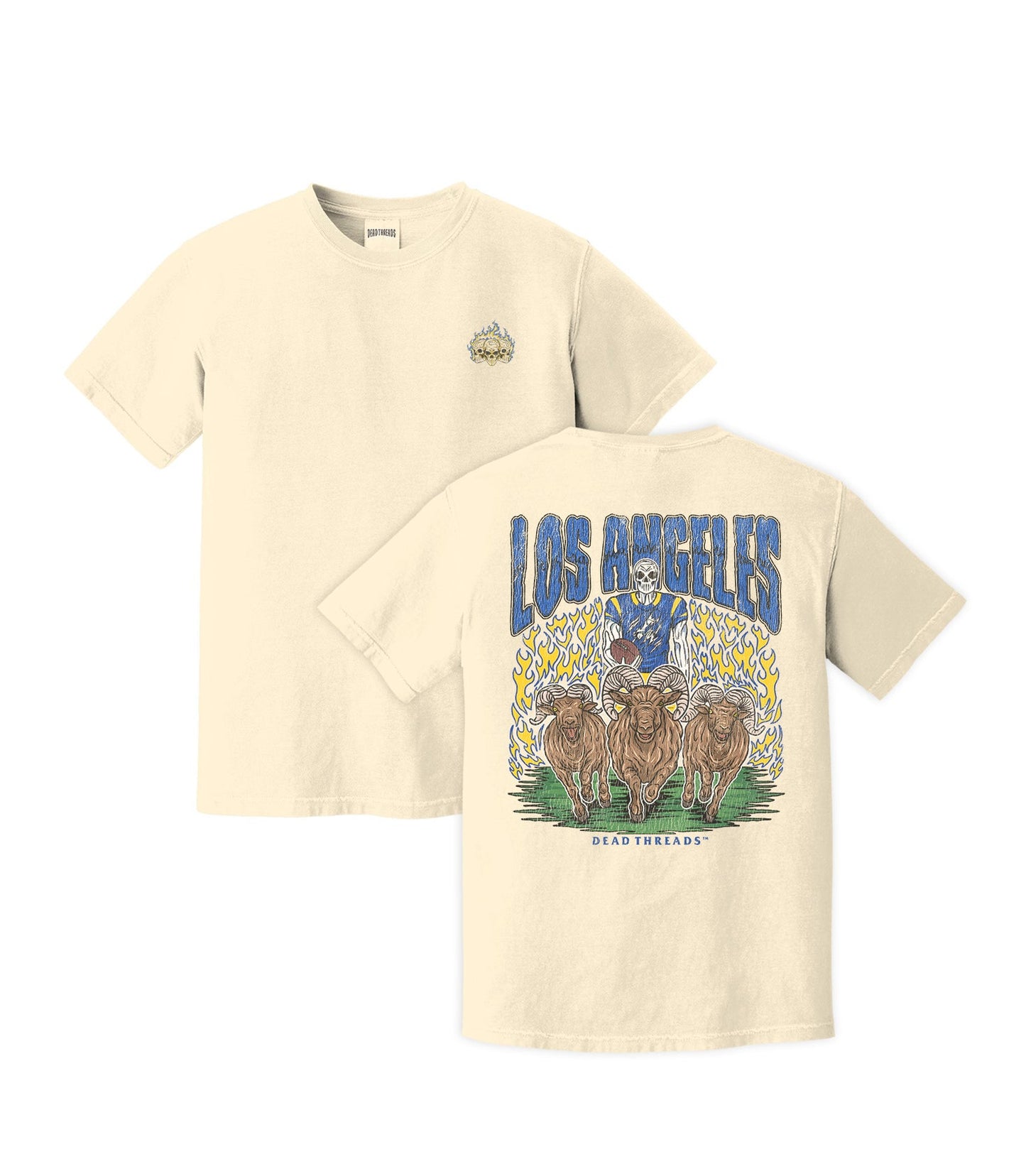 LOS ANGELES FOOTBALL - “3 SKULL” PREMIUM T - SHIRT – T-Shirt – Dead Threads Apparel