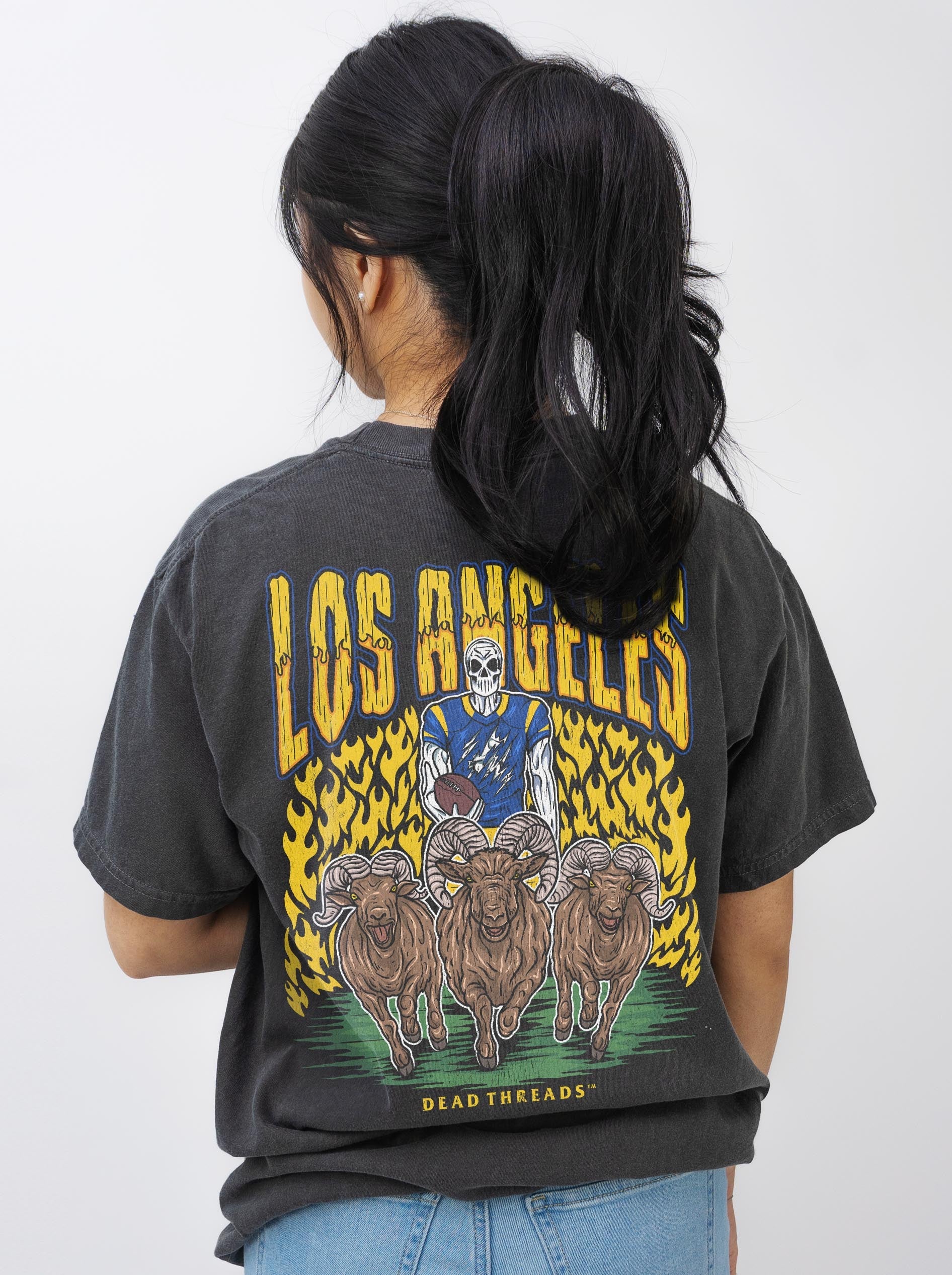 LOS ANGELES FOOTBALL - “3 SKULL” PREMIUM T - SHIRT – T-Shirt – Dead Threads Apparel