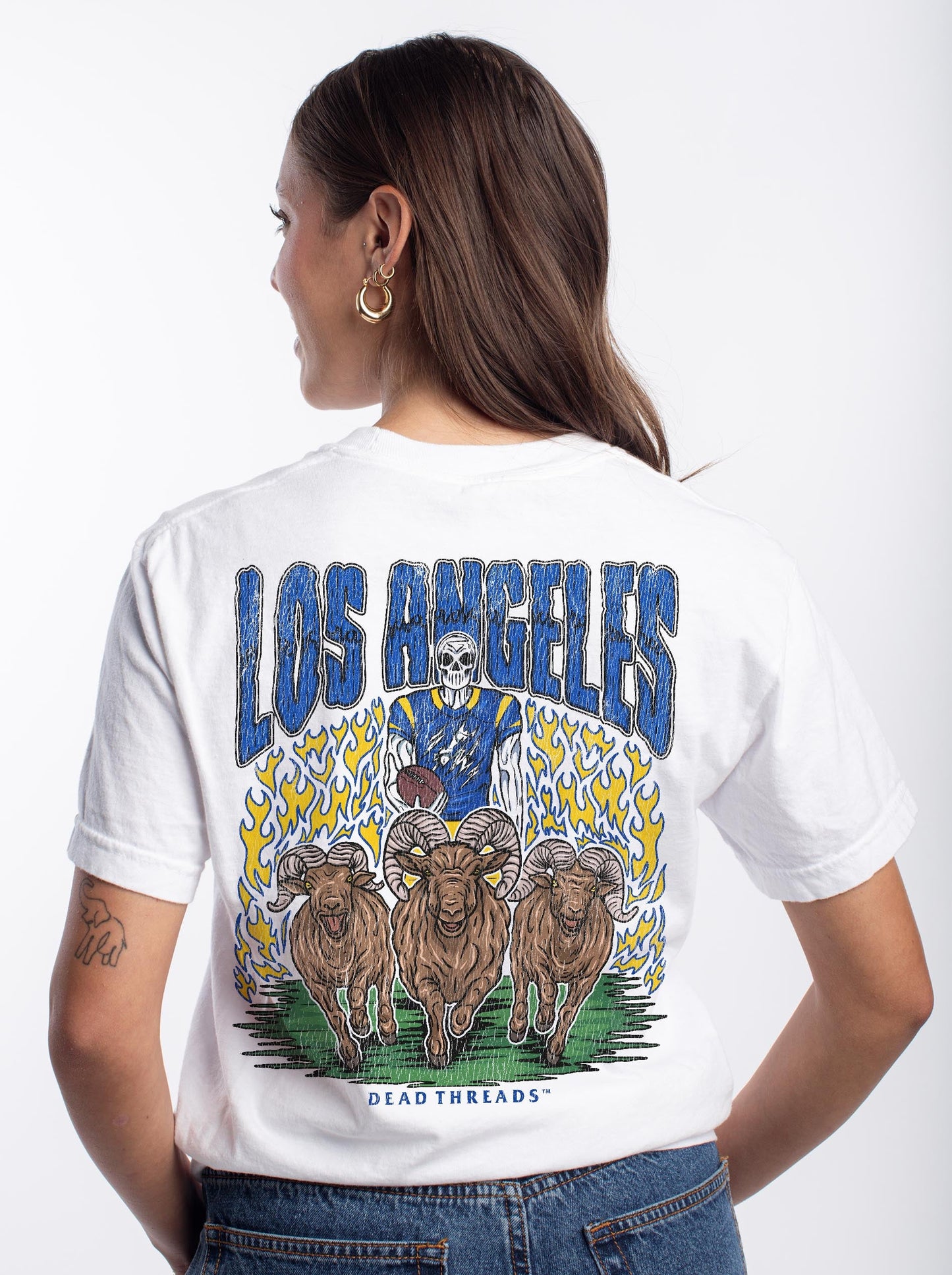 LOS ANGELES FOOTBALL - “3 SKULL” PREMIUM T - SHIRT – T-Shirt – Dead Threads Apparel