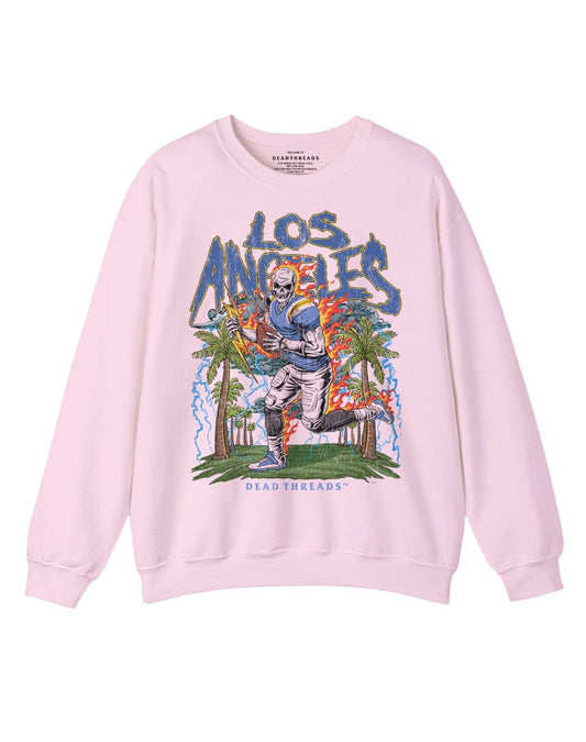 LOS ANGELES FOOTBALL CREWNECK SWEATSHIRT - PINK – Sweatshirt – Dead Threads Apparel