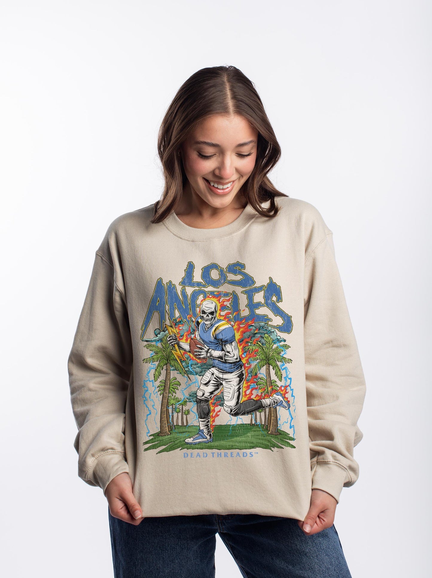 LOS ANGELES FOOTBALL CREWNECK SWEATSHIRT – Sweatshirt – Dead Threads Apparel