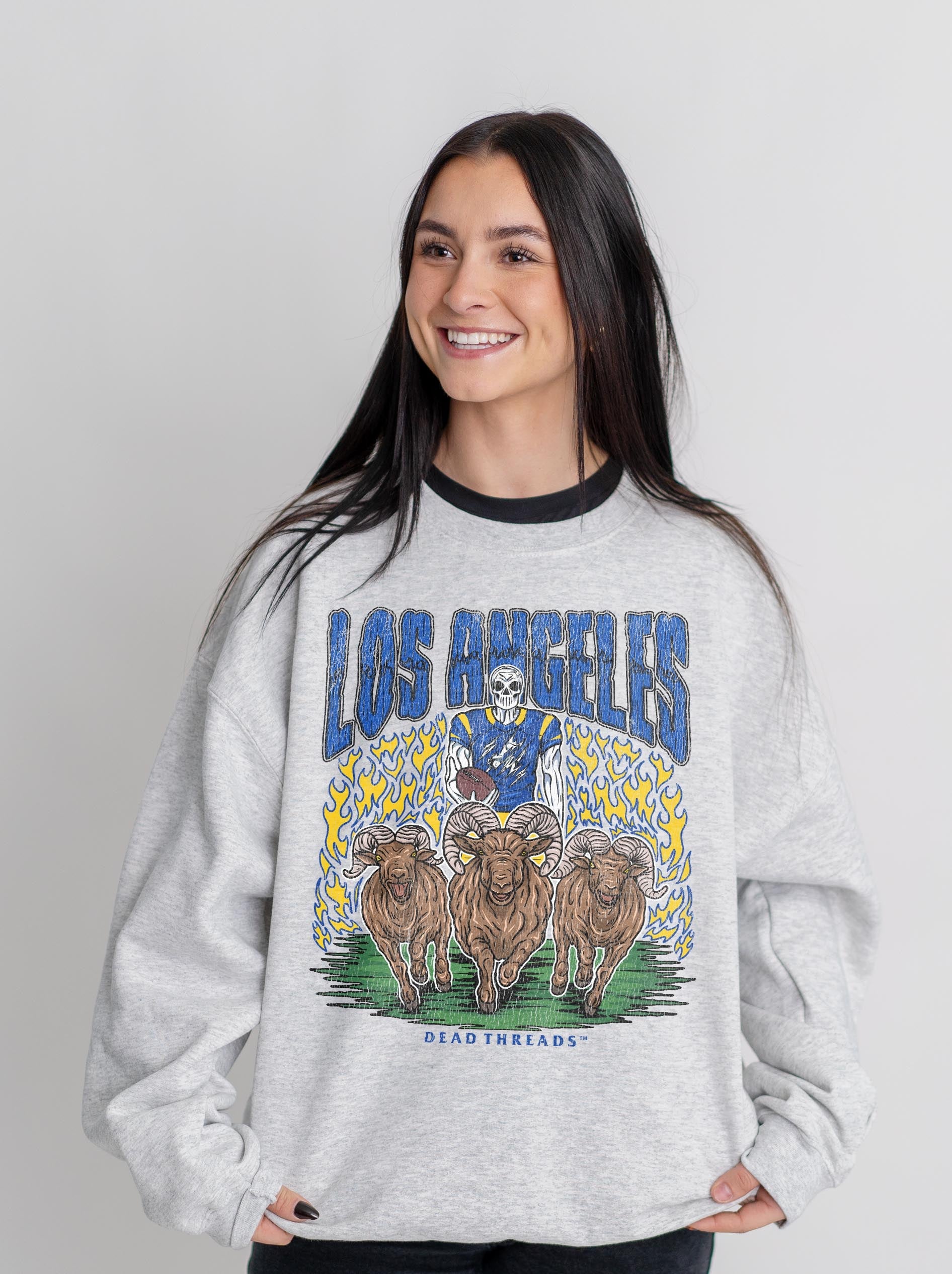 LOS ANGELES FOOTBALL CREWNECK SWEATSHIRT – Sweatshirt – Dead Threads Apparel