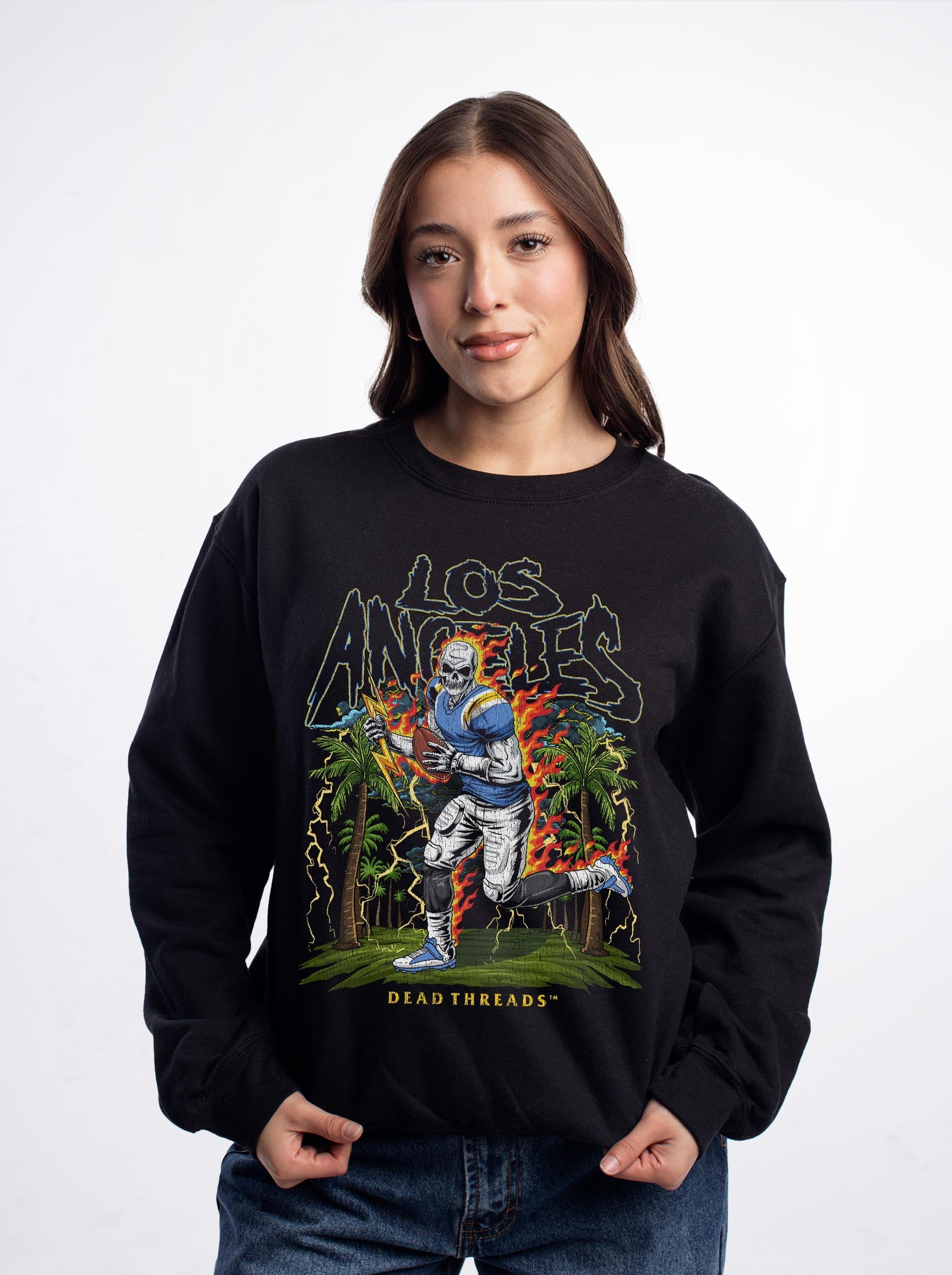LOS ANGELES FOOTBALL CREWNECK SWEATSHIRT – Sweatshirt – Dead Threads Apparel