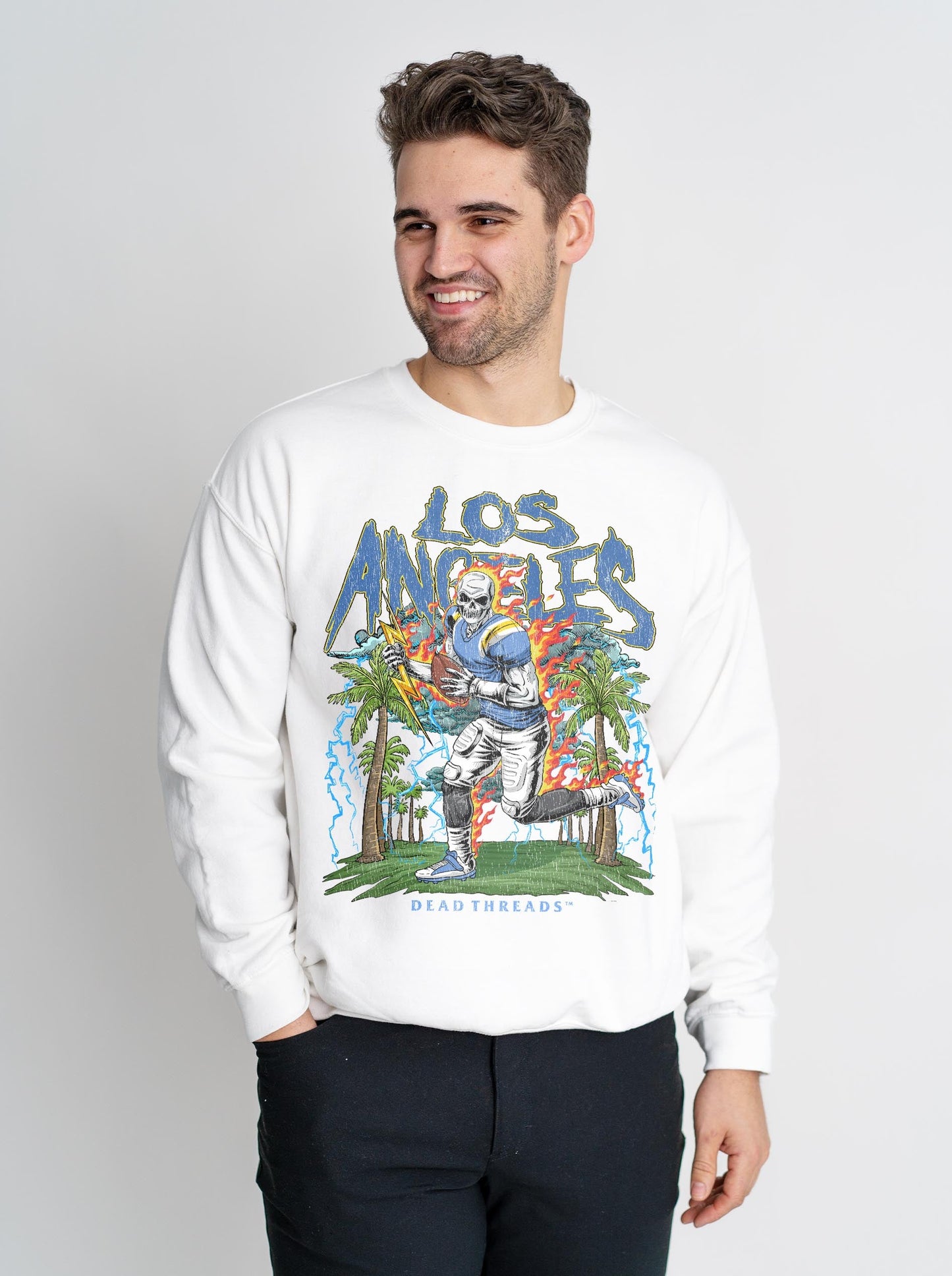 LOS ANGELES FOOTBALL CREWNECK SWEATSHIRT – Sweatshirt – Dead Threads Apparel