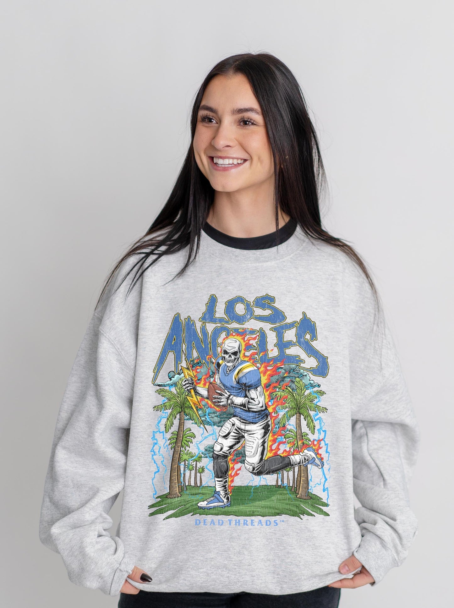LOS ANGELES FOOTBALL CREWNECK SWEATSHIRT – Sweatshirt – Dead Threads Apparel