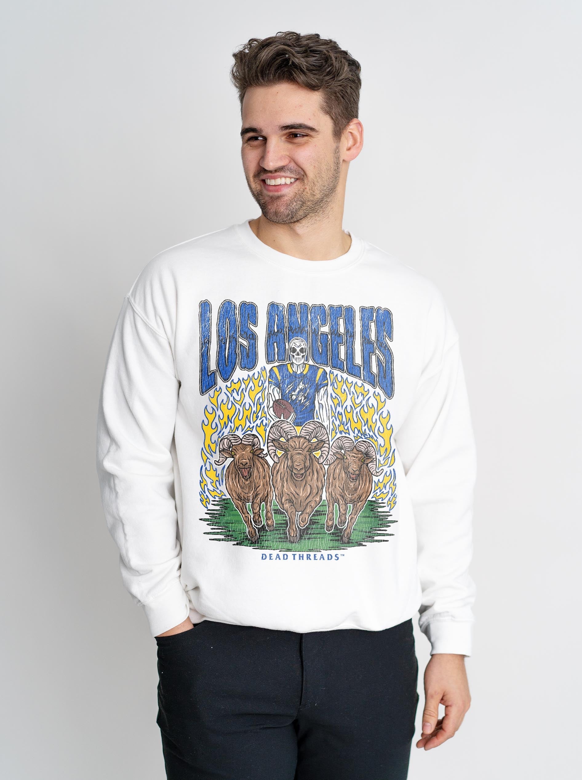 LOS ANGELES FOOTBALL CREWNECK SWEATSHIRT – Sweatshirt – Dead Threads Apparel