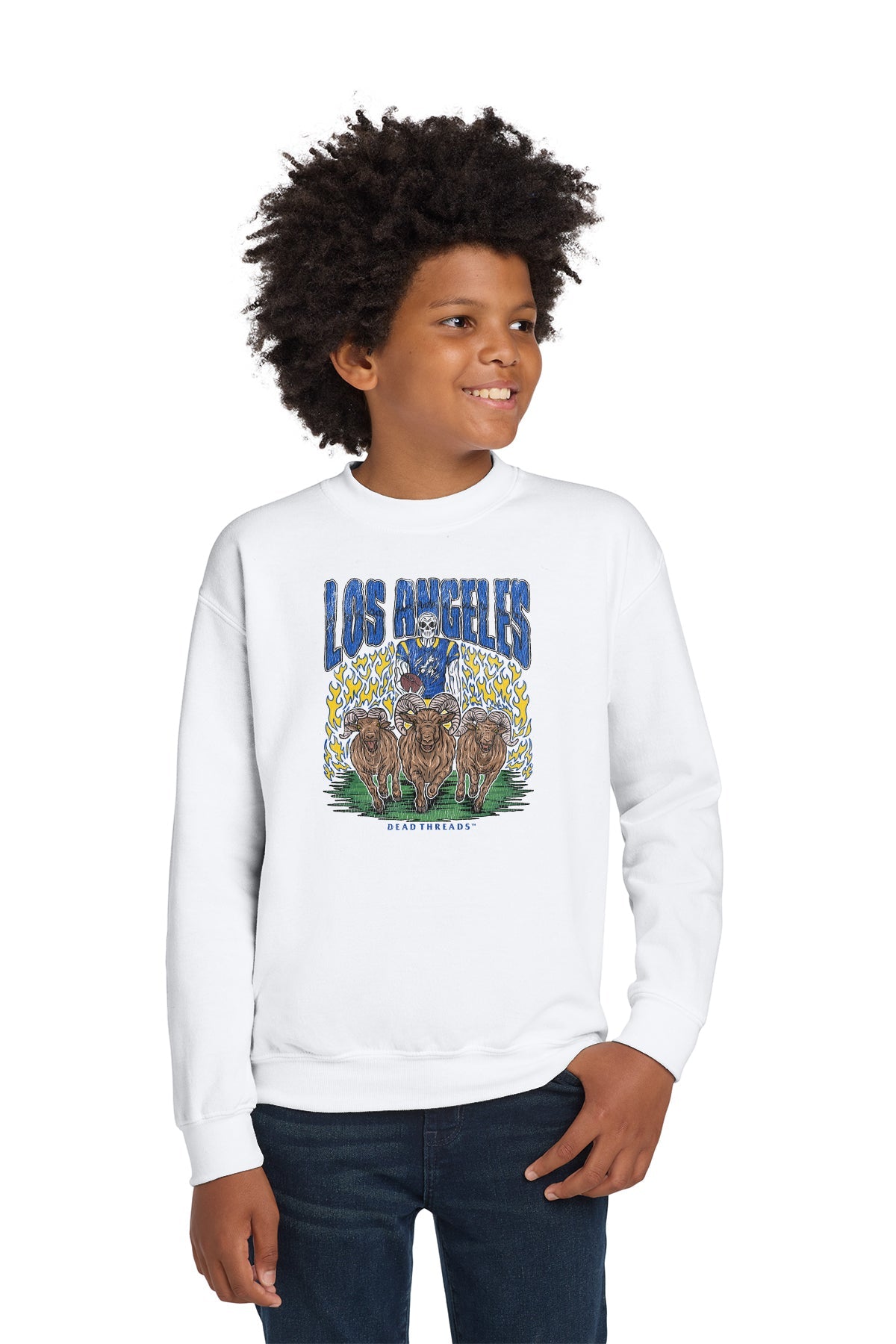 LOS ANGELES FOOTBALL KIDS CREWNECK SWEATSHIRT – Kids clothes – Dead Threads Apparel