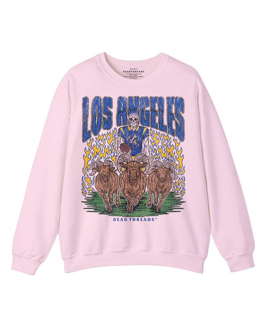 LOS ANGELES FOOTBALL v1 CREWNECK SWEATSHIRT - PINK – Sweatshirt – Dead Threads Apparel