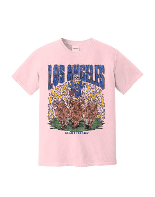 LOS ANGELES FOOTBALL v1 - PINK – T-Shirt – Dead Threads Apparel