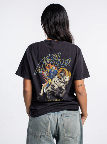 LOS ANGELES FOOTBALL v2 - "3 SKULL" PREMIUM T - SHIRT – T-Shirt – Dead Threads Apparel