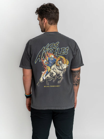 LOS ANGELES FOOTBALL v2 - "3 SKULL" PREMIUM T - SHIRT – T-Shirt – Dead Threads Apparel