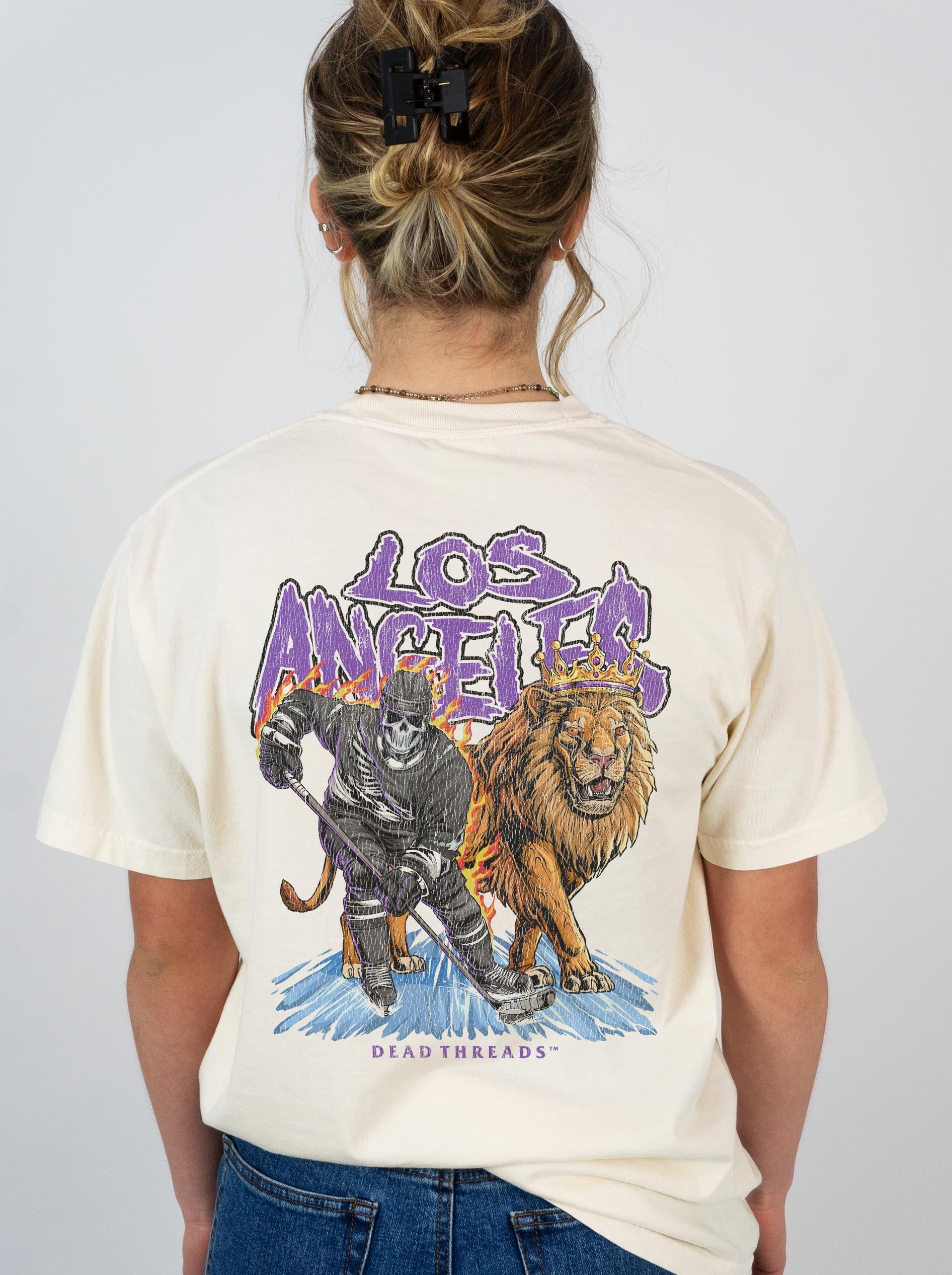 LOS ANGELES HOCKEY - “3 SKULL” PREMIUM T - SHIRT – T-Shirt – Dead Threads Apparel