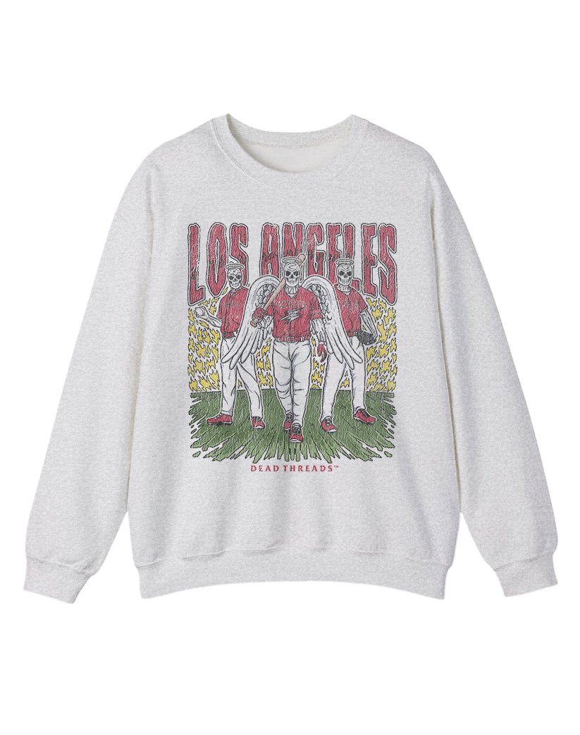 LOS ANGELES “RED” BASEBALL CREWNECK SWEATSHIRT – Sweatshirt – Dead Threads Apparel
