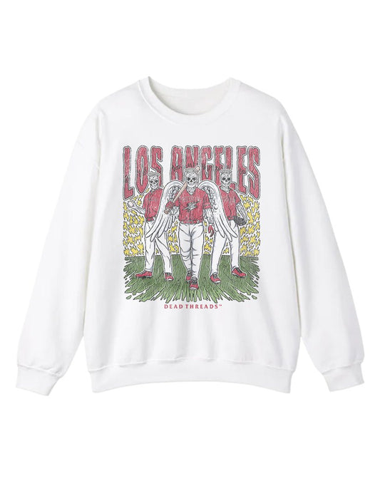 LOS ANGELES “RED” BASEBALL CREWNECK SWEATSHIRT – Sweatshirt – Dead Threads Apparel