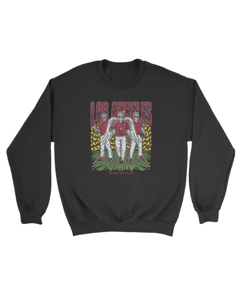 LOS ANGELES “RED” BASEBALL KIDS CREWNECK SWEATSHIRT – Kids clothes – Dead Threads Apparel