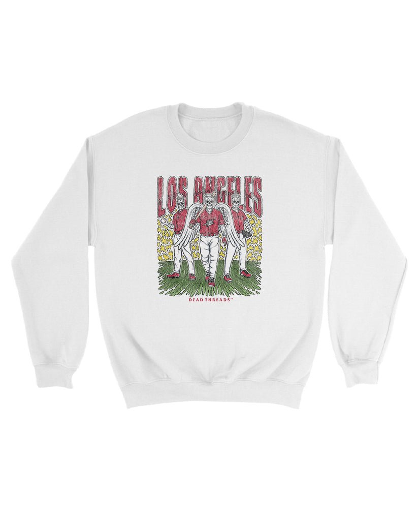 LOS ANGELES “RED” BASEBALL KIDS CREWNECK SWEATSHIRT – Kids clothes – Dead Threads Apparel