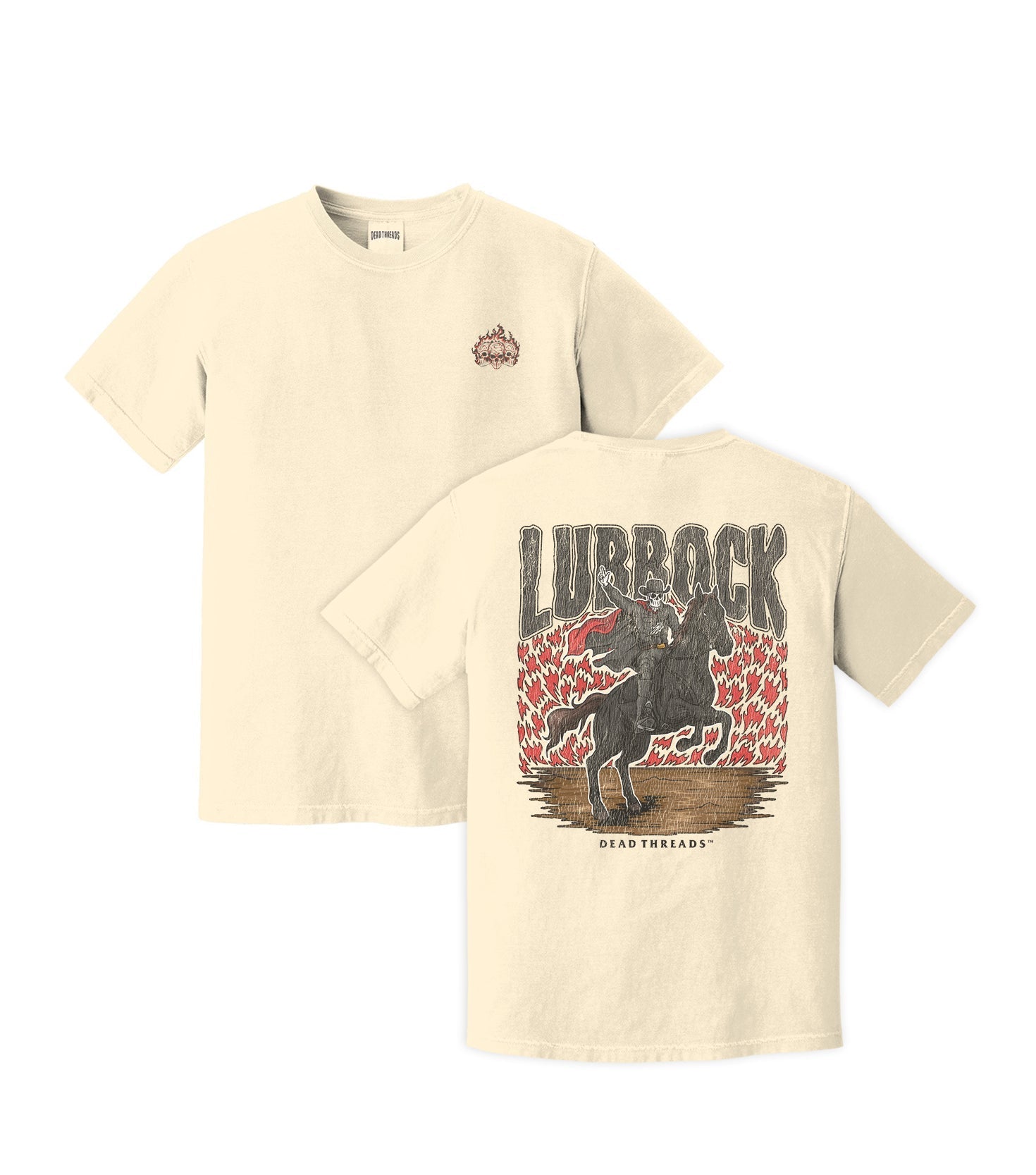 LUBBOCK - “3 SKULL” PREMIUM T - SHIRT – T-Shirt – Dead Threads Apparel