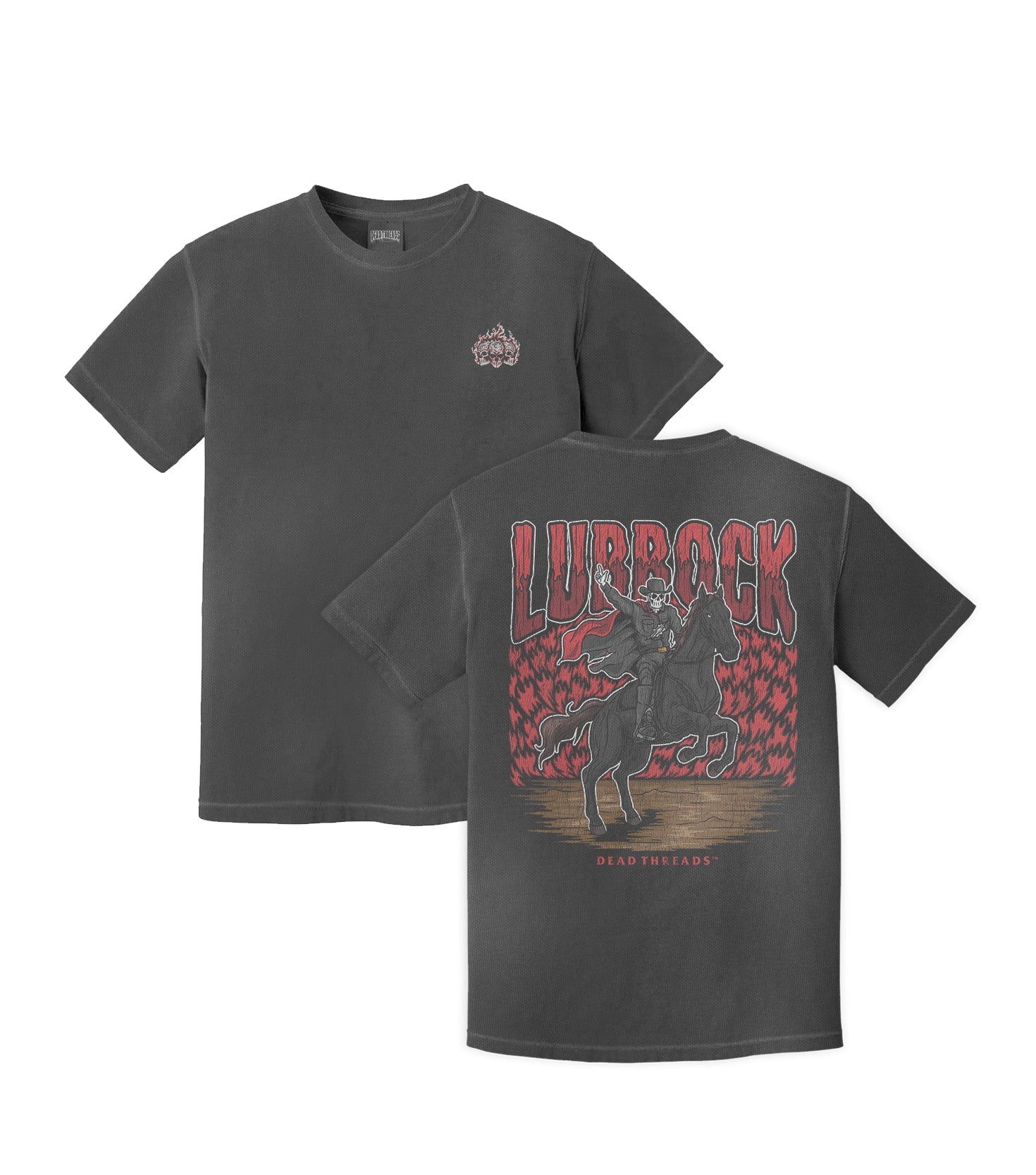 LUBBOCK - “3 SKULL” PREMIUM T - SHIRT – T-Shirt – Dead Threads Apparel