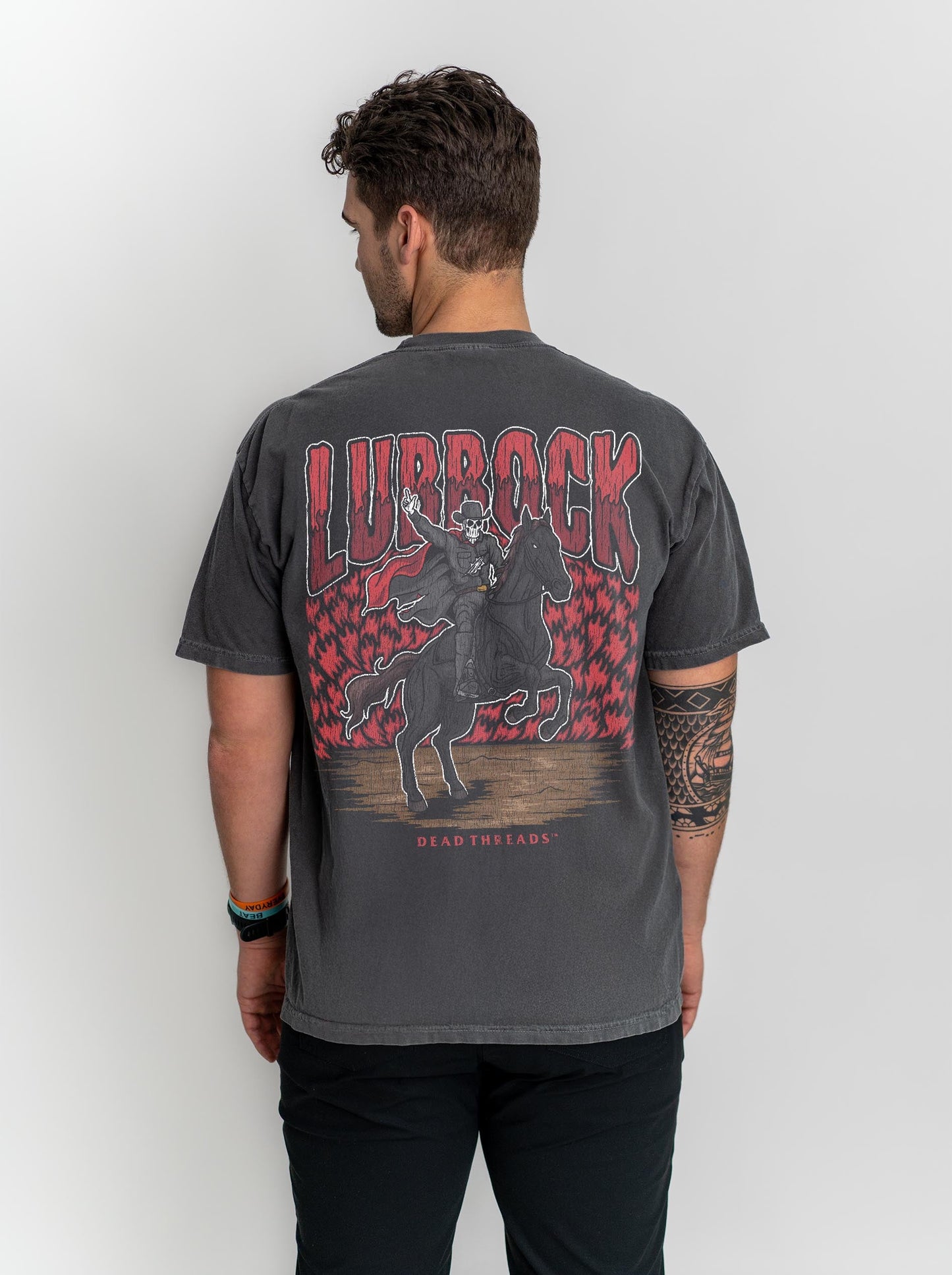 LUBBOCK - “3 SKULL” PREMIUM T - SHIRT – T-Shirt – Dead Threads Apparel