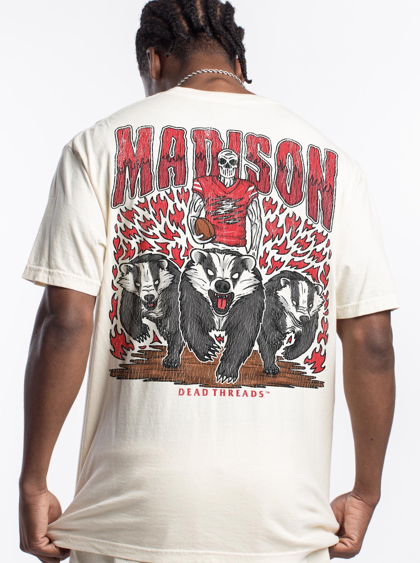 MADISON FOOTBALL - “3 SKULL” PREMIUM T - SHIRT – T-Shirt – Dead Threads Apparel