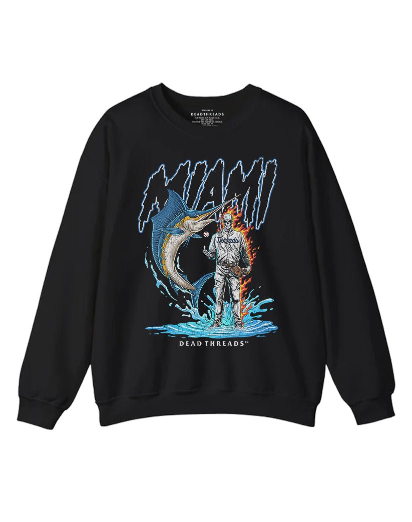 MIAMI BASEBALL CREWNECK SWEATSHIRT – Sweatshirt – Dead Threads Apparel
