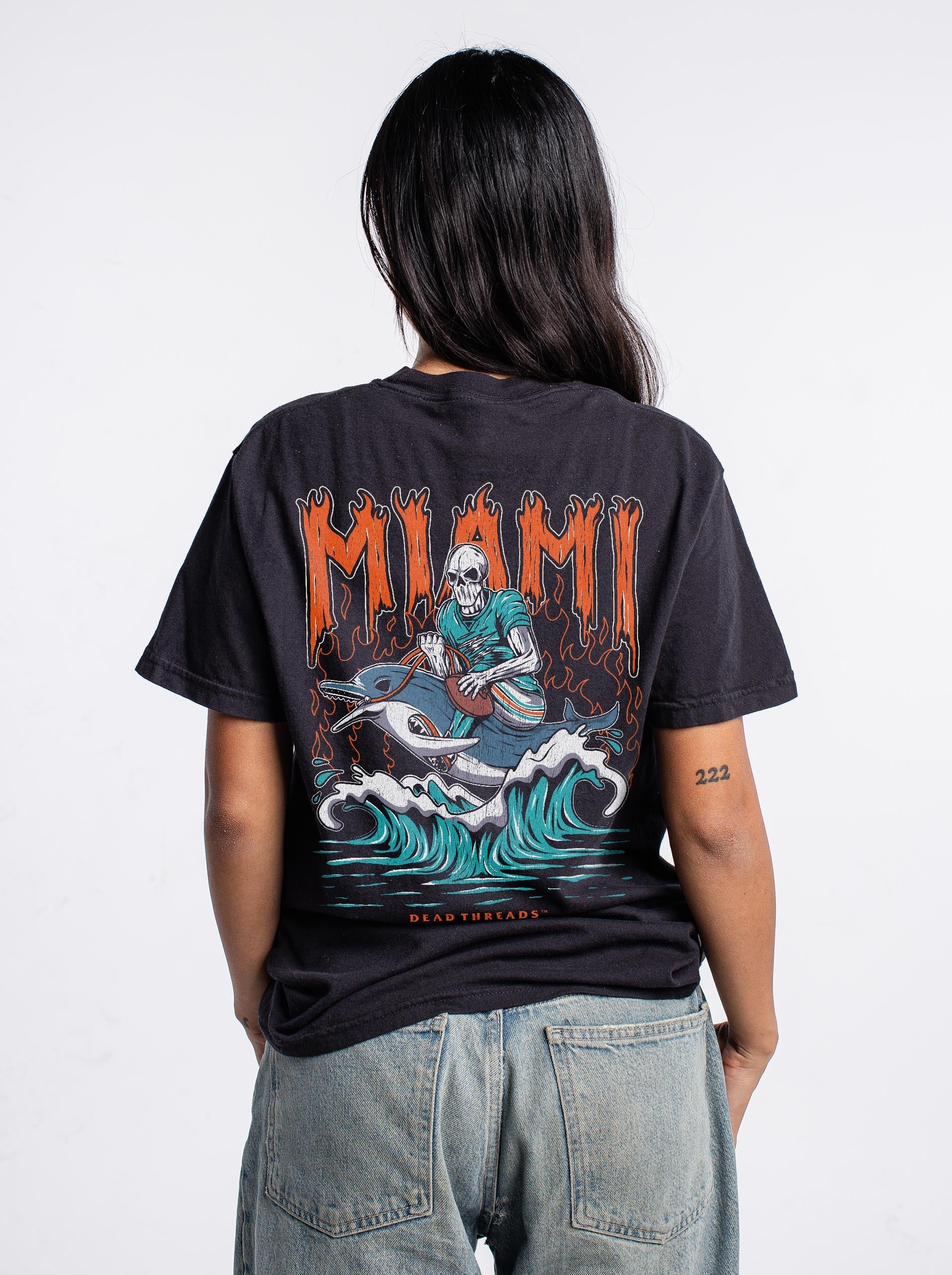 MIAMI FOOTBALL - “3 SKULL” PREMIUM T - SHIRT – T-Shirt – Dead Threads Apparel