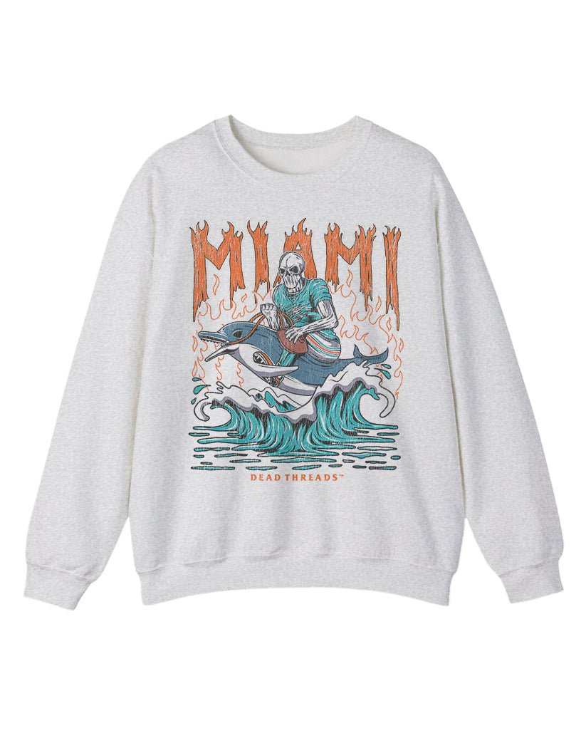 MIAMI FOOTBALL CREWNECK SWEATSHIRT – Sweatshirt – Dead Threads Apparel