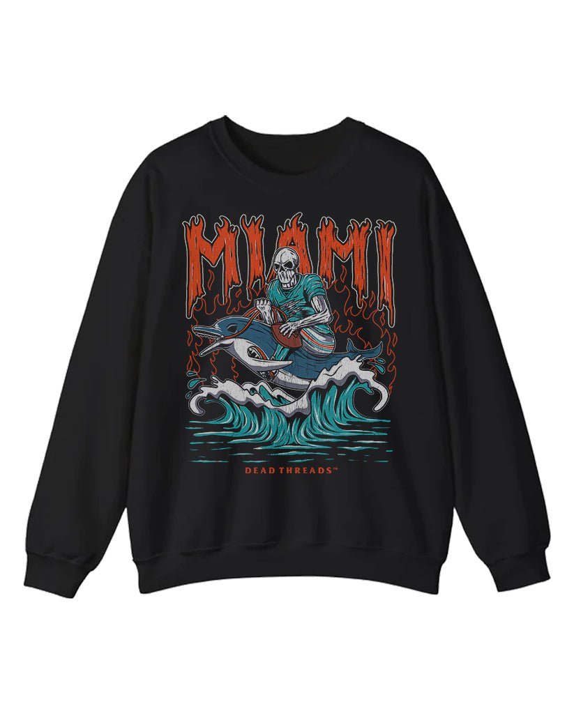 MIAMI FOOTBALL CREWNECK SWEATSHIRT – Sweatshirt – Dead Threads Apparel