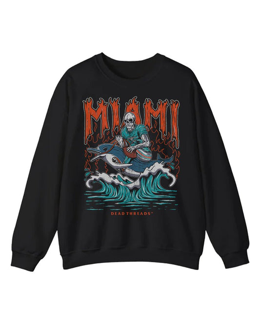 MIAMI FOOTBALL CREWNECK SWEATSHIRT – Sweatshirt – Dead Threads Apparel