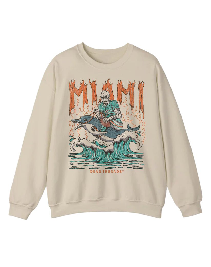 MIAMI FOOTBALL CREWNECK SWEATSHIRT – Sweatshirt – Dead Threads Apparel