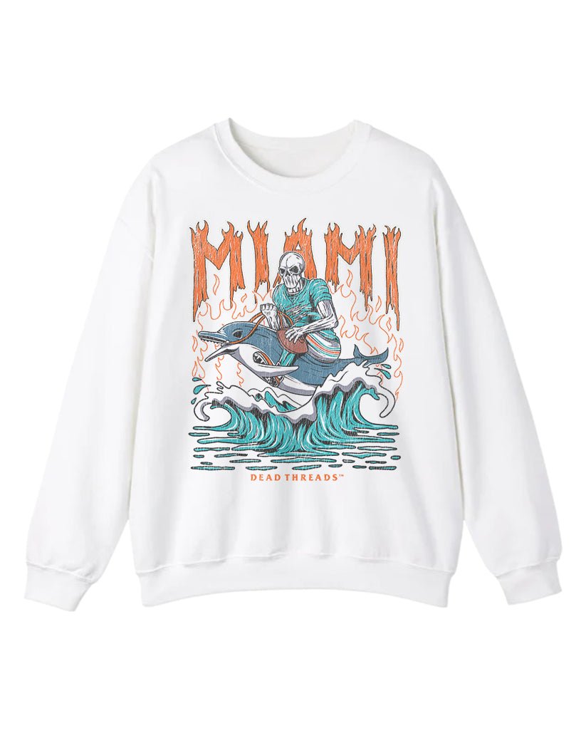 MIAMI FOOTBALL CREWNECK SWEATSHIRT – Sweatshirt – Dead Threads Apparel