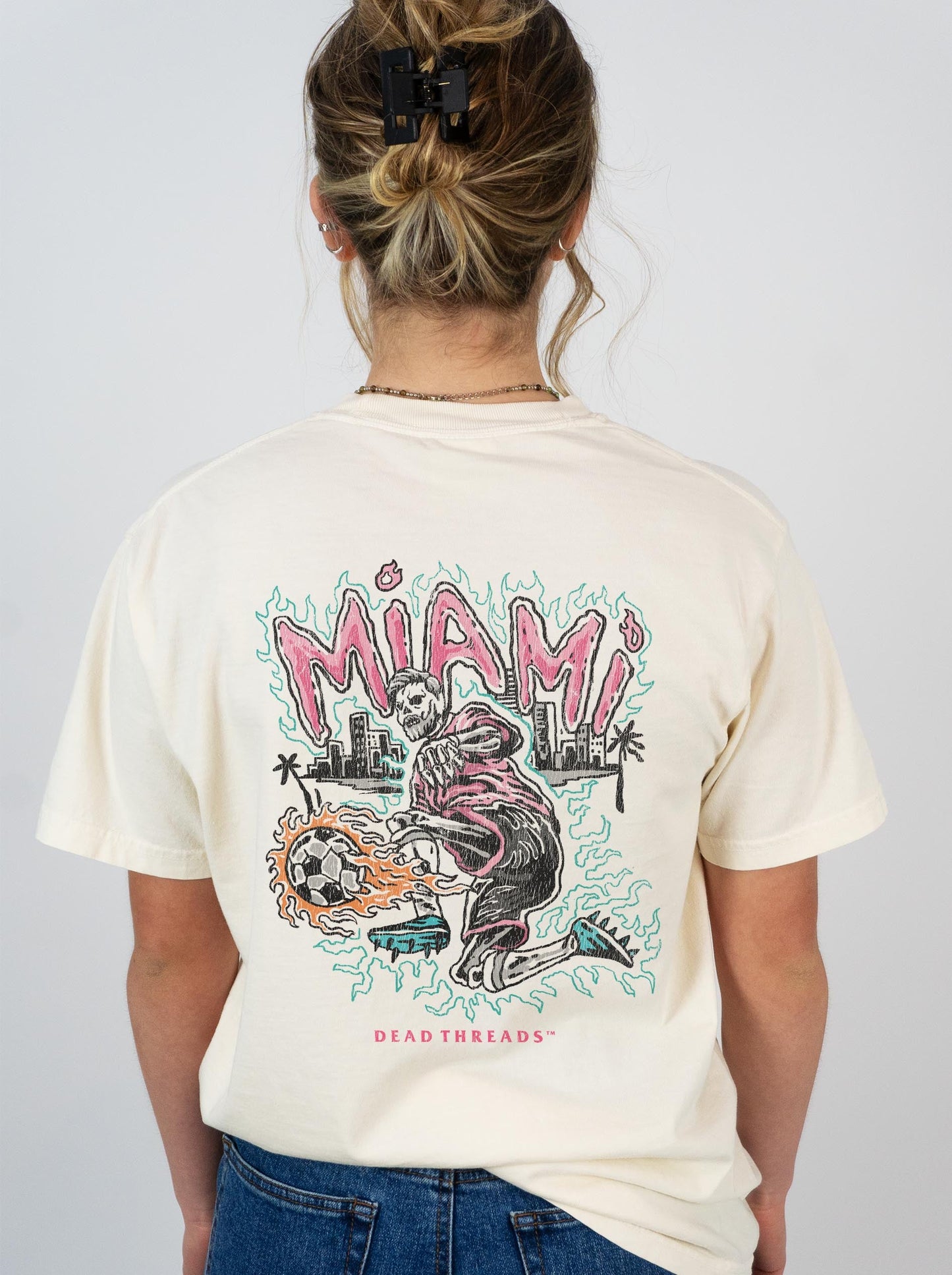 MIAMI FUTBOL - “3 SKULL” PREMIUM T - SHIRT – T-Shirt – Dead Threads Apparel