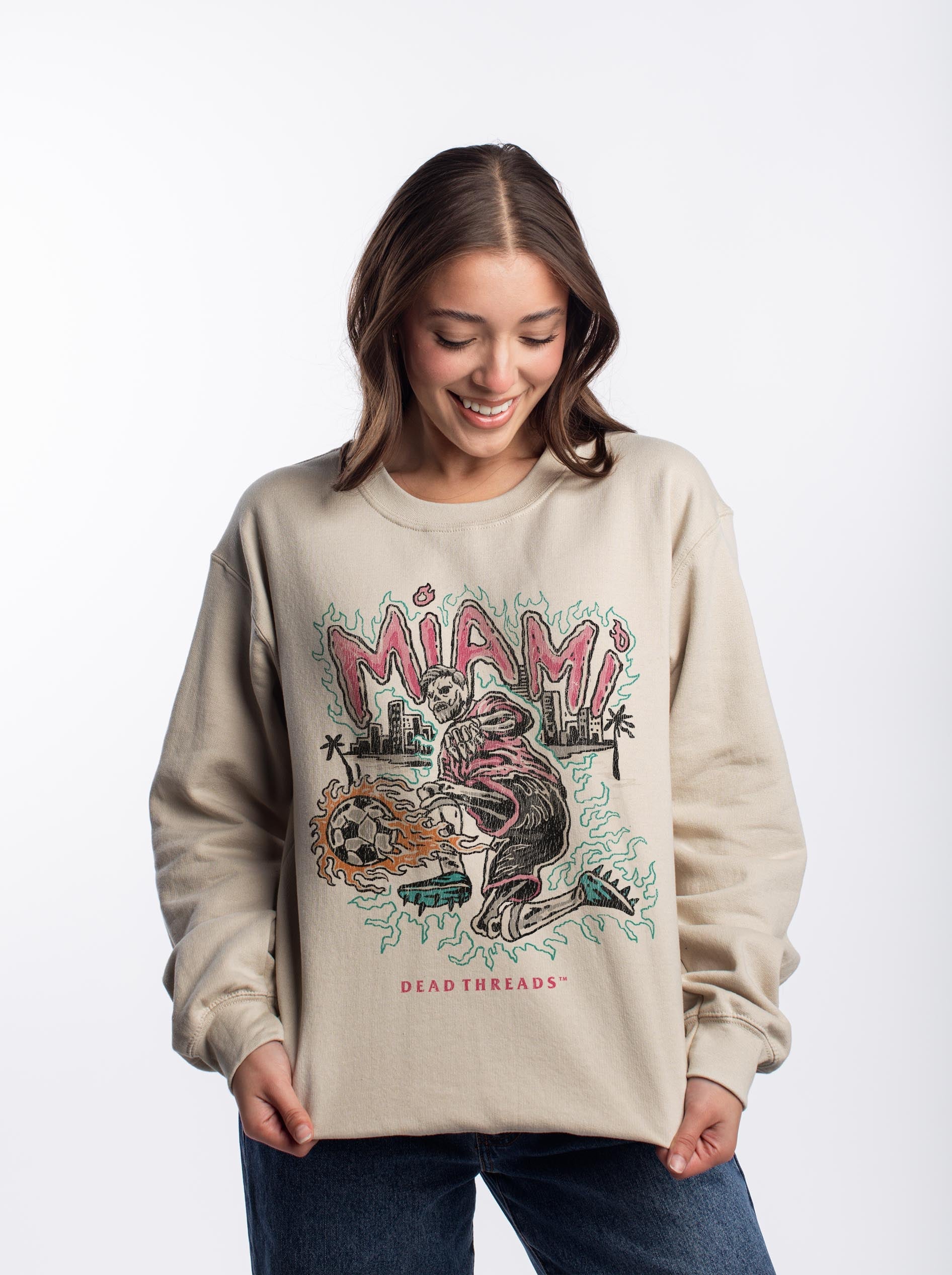 MIAMI FUTBOL CREWNECK SWEATSHIRT – Sweatshirt – Dead Threads Apparel