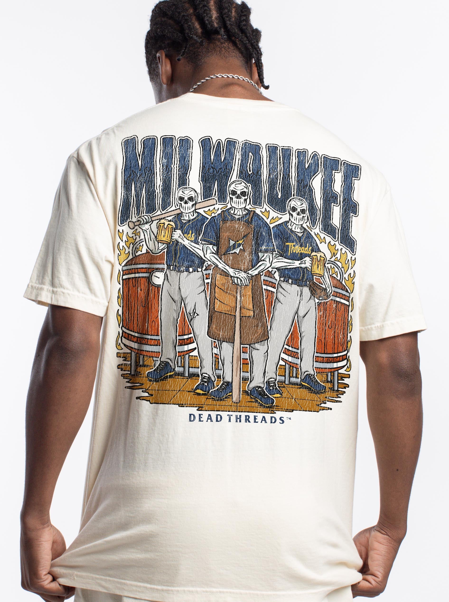 MILWAUKEE BASEBALL - "3 SKULL" PREMIUM SHIRT – T-Shirt – Dead Threads Apparel