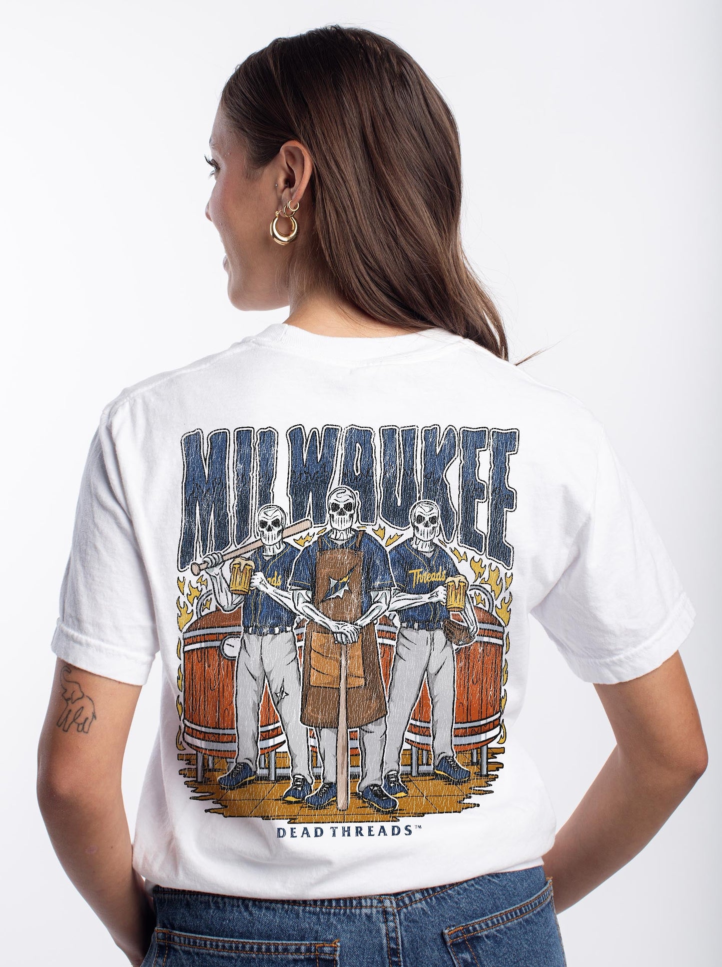 MILWAUKEE BASEBALL - "3 SKULL" PREMIUM SHIRT – T-Shirt – Dead Threads Apparel