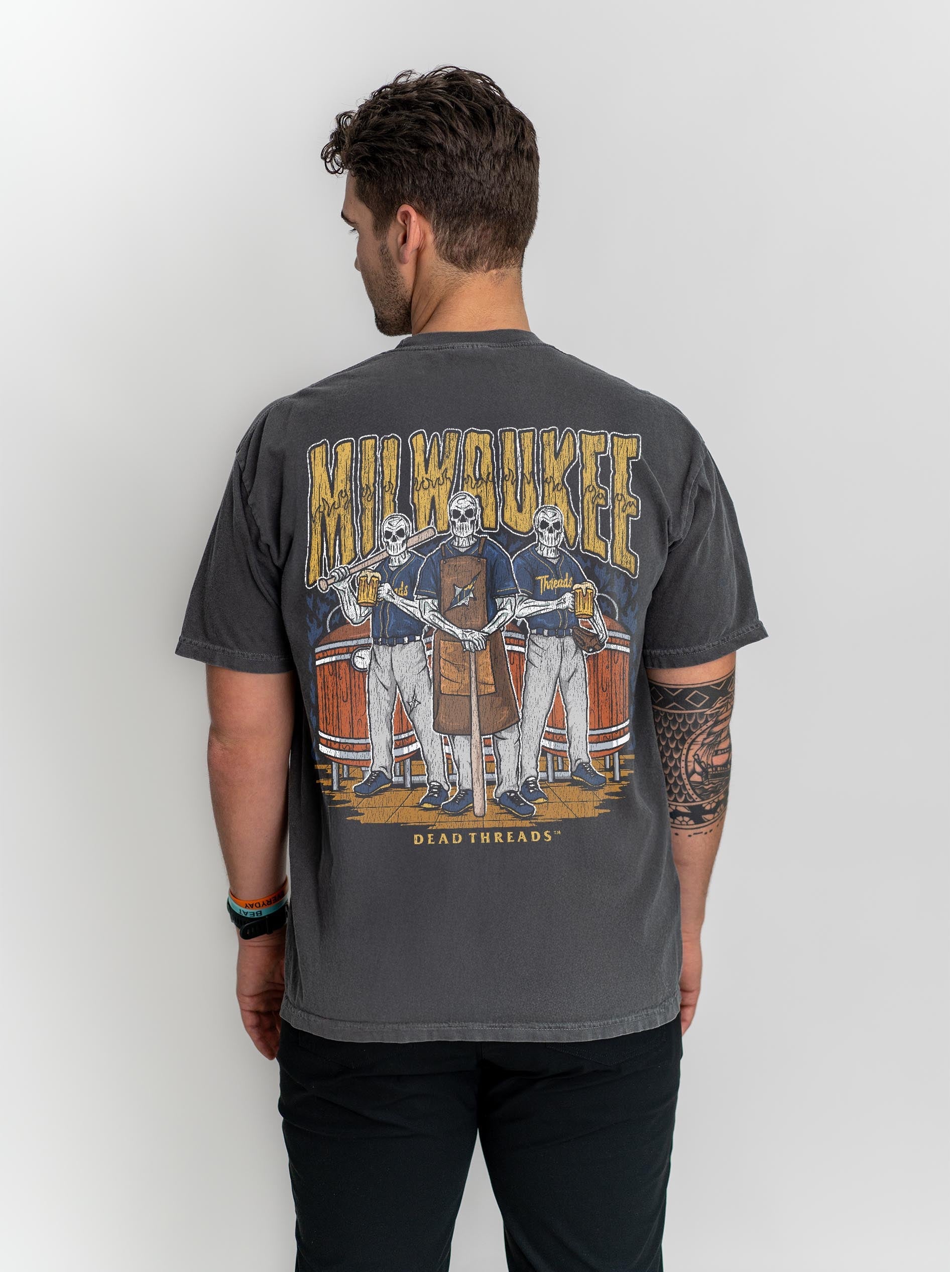 MILWAUKEE BASEBALL - "3 SKULL" PREMIUM SHIRT – T-Shirt – Dead Threads Apparel