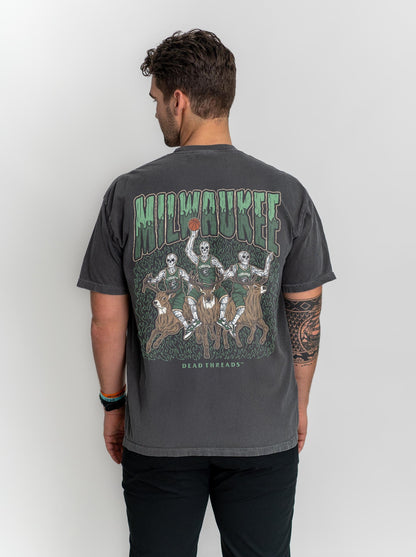MILWAUKEE BASKETBALL - “3 SKULL” PREMIUM T - SHIRT – T-Shirt – Dead Threads Apparel