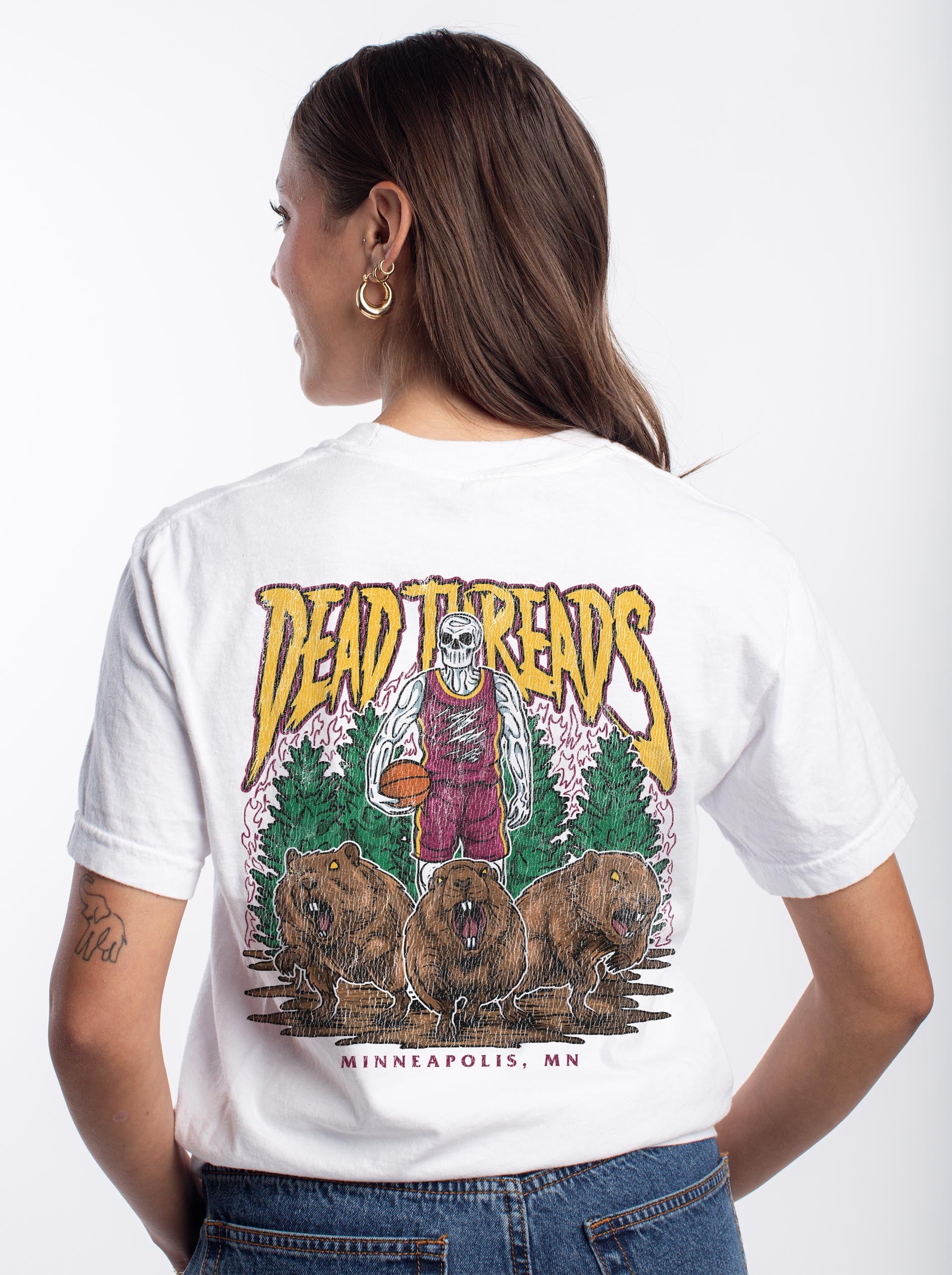 MINNEAPOLIS BASKETBALL - “3 SKULL” PREMIUM T - SHIRT – T-Shirt – Dead Threads Apparel