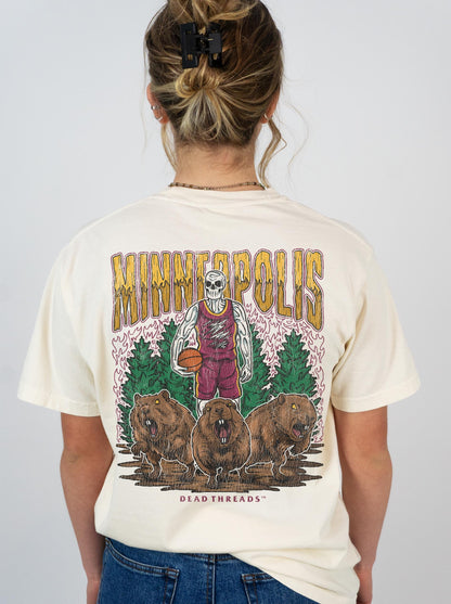 MINNEAPOLIS BASKETBALL - “3 SKULL” PREMIUM T - SHIRT – T-Shirt – Dead Threads Apparel