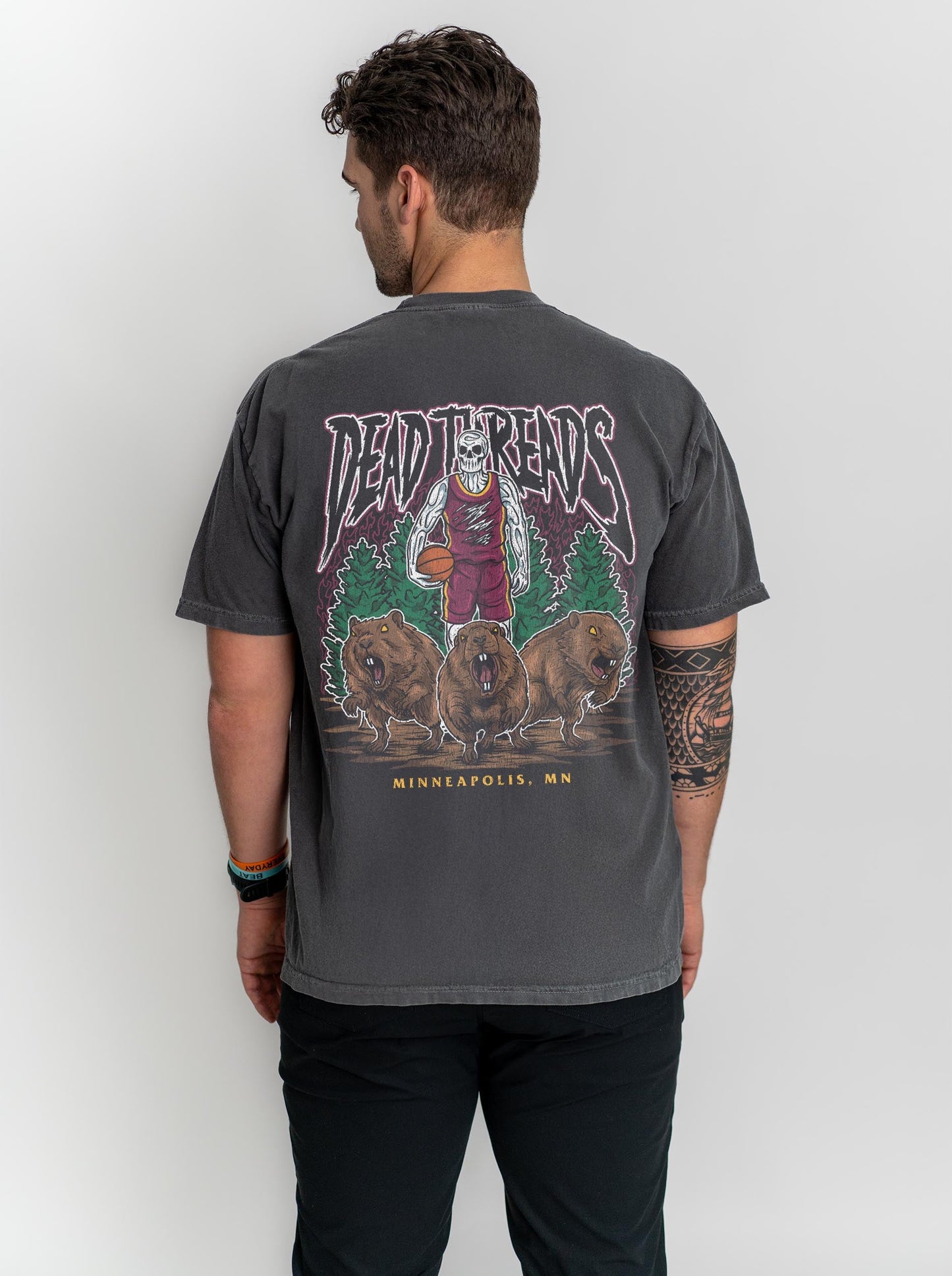 MINNEAPOLIS BASKETBALL - “3 SKULL” PREMIUM T - SHIRT – T-Shirt – Dead Threads Apparel